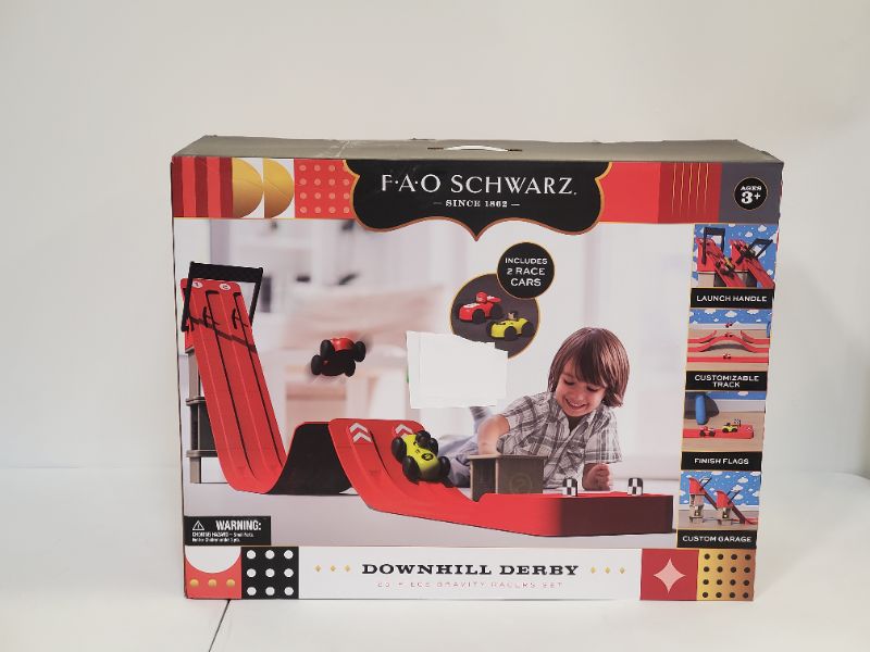 Photo 3 of FAO Schwarz Downhill Derby Gravity Racers Set NEW 