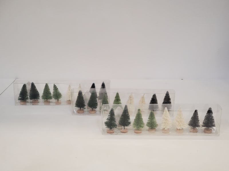 Photo 2 of 8PC Mini Neutral Bottlebrush Trees - 3 Pack 