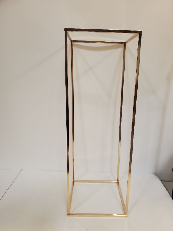 Photo 10 of 3Pcs Metal Flower Floor Vase Column Flower Stand Geometric Centerpieces Vase for Tables 80cm/31.5in Tall - 11" x 11" Squares 31.5" L sticks/legs   