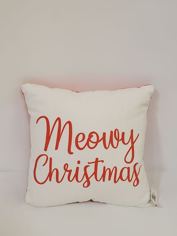 Photo 1 of "Meowy Christmas" Decorative Pillow 14" x 14"