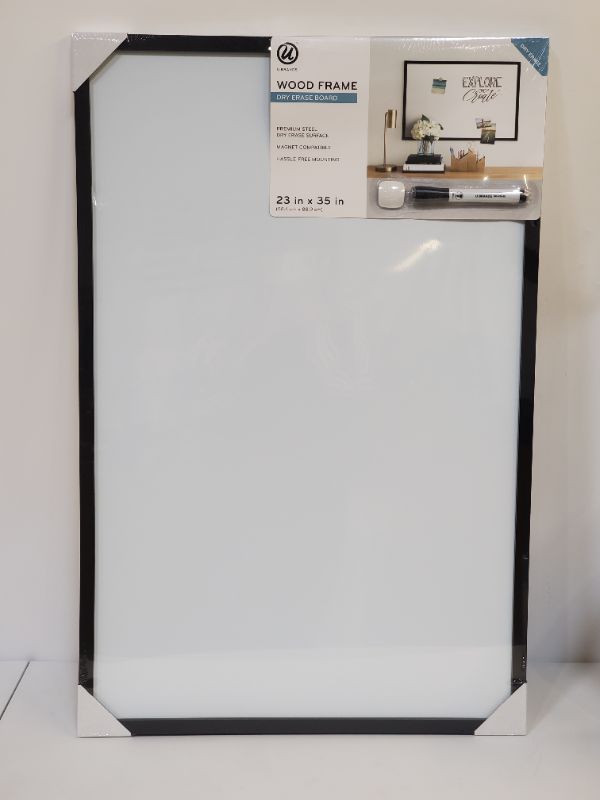 Photo 2 of U Brands Magnetic Dry Erase Board Black Wood Frame with Marker -  23"x35"