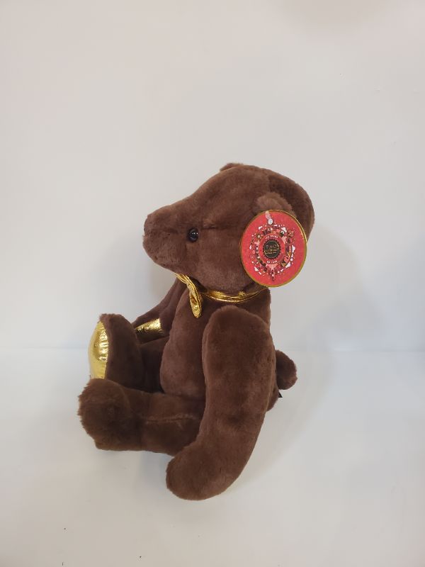 Photo 4 of FAO Schwarz Anniversary Brown Bear with Embossed Dark Chocolate Footpad 12" Stuffed Animal