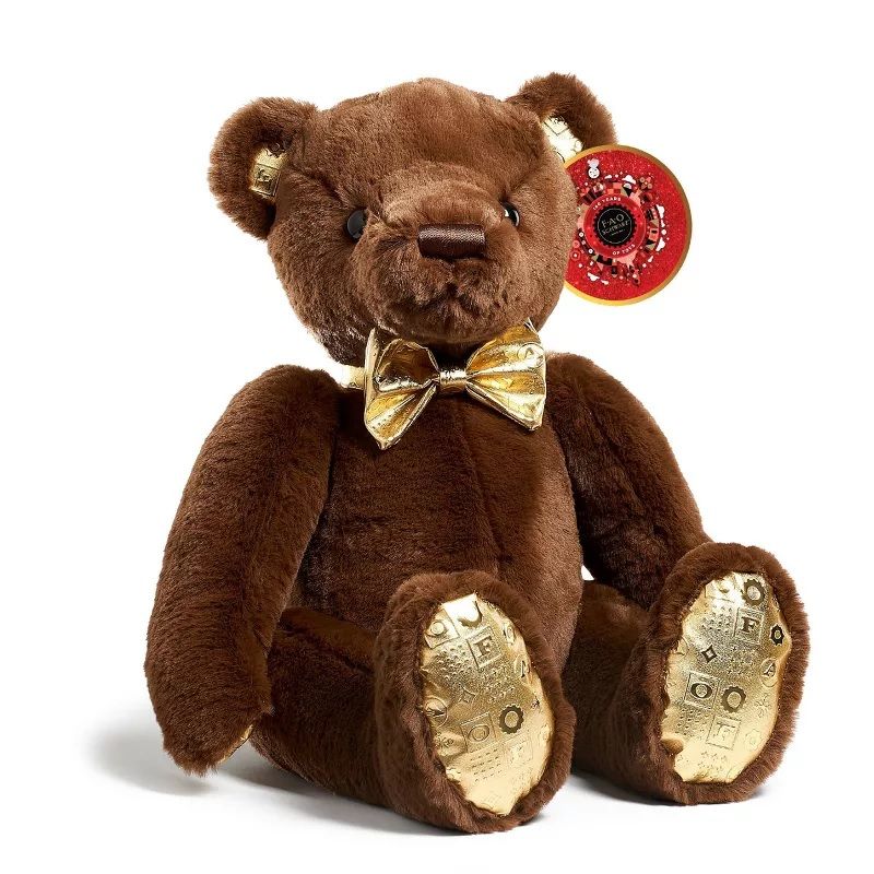 Photo 1 of FAO Schwarz Anniversary Brown Bear with Embossed Dark Chocolate Footpad 12" Stuffed Animal