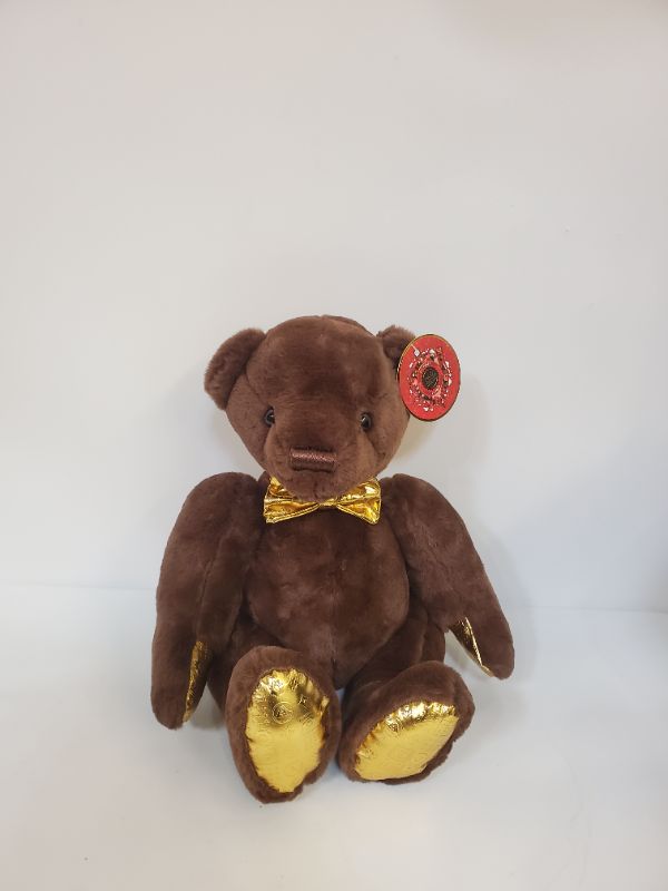 Photo 3 of FAO Schwarz Anniversary Brown Bear with Embossed Dark Chocolate Footpad 12" Stuffed Animal