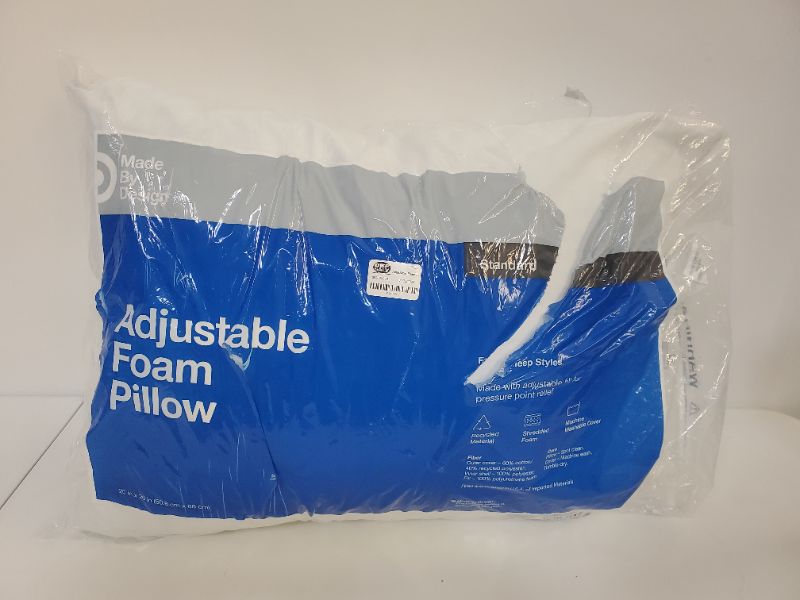 Photo 3 of Adjustable Foam Bed Pillow White - Made By Design- standard