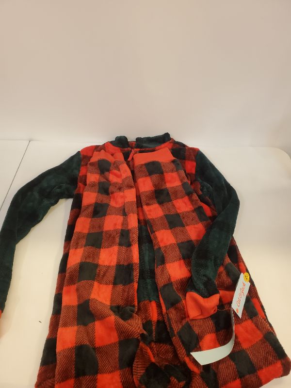 Photo 4 of CAT AND JACK - Red Buffalo Plaid Fleece Holiday Union Suit  -  Boys' Size XL 
