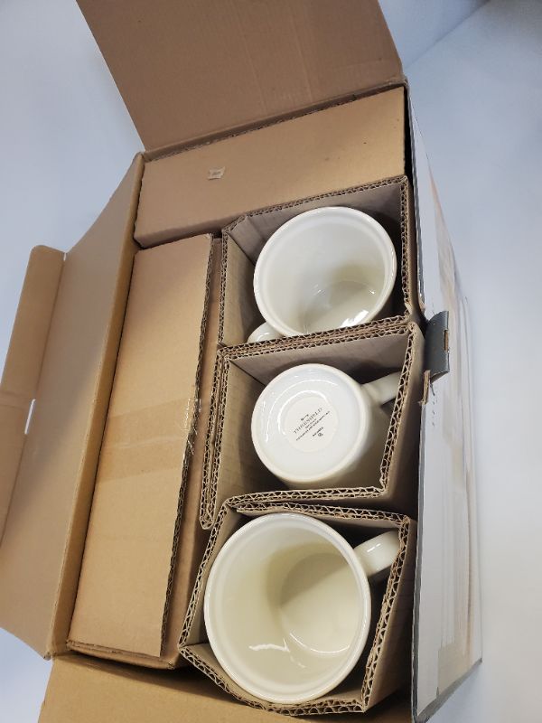 Photo 5 of THRESHOLD - 16PC PORCELAIN WOODBRIDGE DINNERWARE SET WHITE 