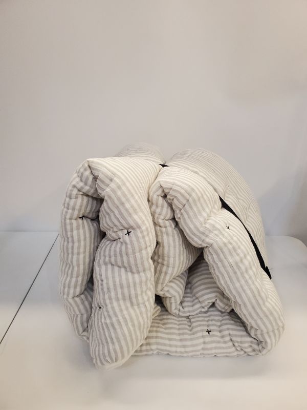 Photo 1 of Hearth & Hand with Magnolia - 3pc Stripe and Stitch Embroidery Comforter Set - Full/Queen 
