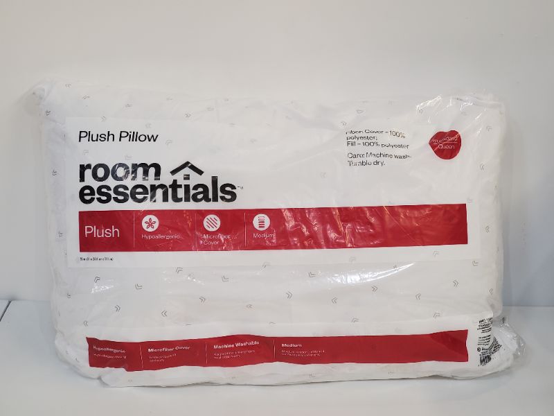Photo 2 of Room Essentials - Plush Pillow Standard/Queen White 