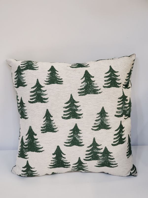 Photo 1 of Threshold - Christmas Tree Square Throw Pillow White/Green - 18" X 18"