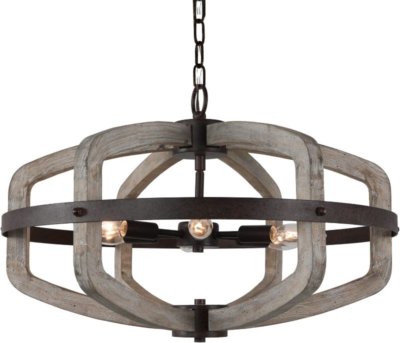 Photo 1 of Wood Farmhouse Chandelier Model: JJ10467-6 (Antique Wood) 