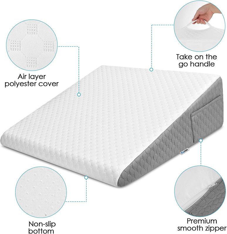 Photo 2 of Forias  7.5"  Bed Wedge Pillow - Memory Foam Top