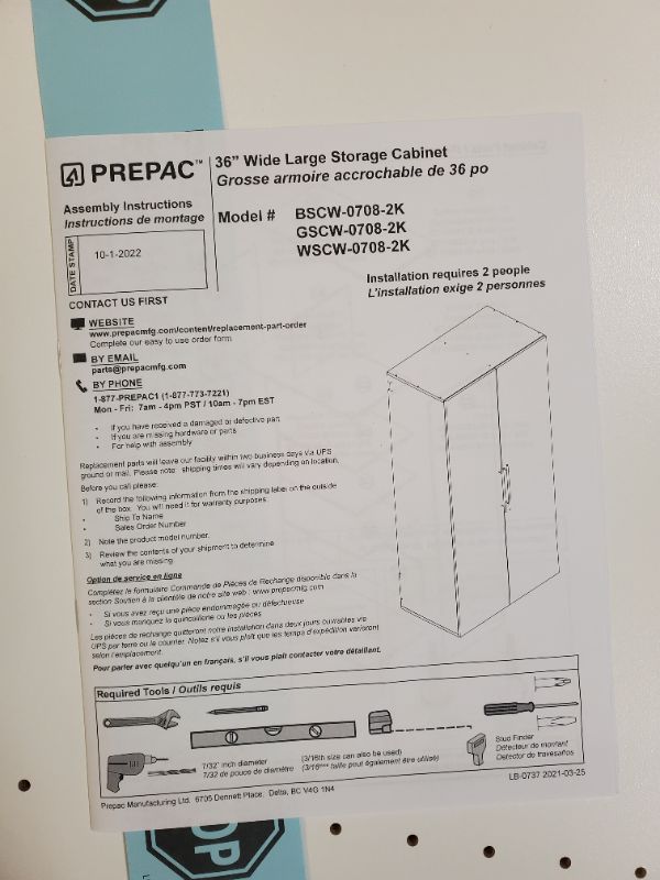 Photo 9 of Prepac 36"  WIDE LARGE STORAGE CABINET - White - BOX A ONLY