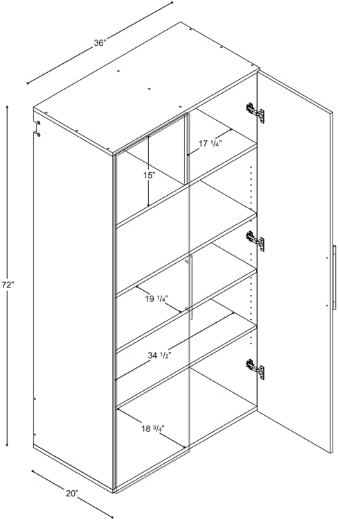 Photo 3 of Prepac 36"  WIDE LARGE STORAGE CABINET - White - BOX A ONLY