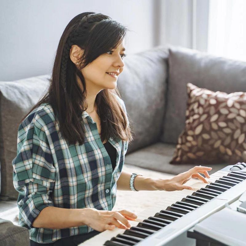 Photo 3 of Soulmate Foldable Keyboard Piano 88 Keys Digital Piano for Beginner Full Size Semi Weighted Keyboard-WHITE 