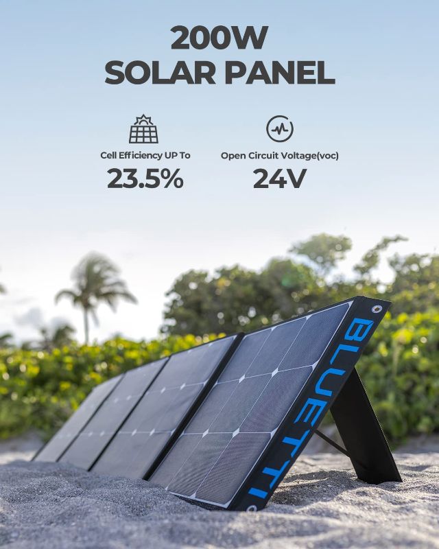 Photo 2 of BLUETTI SP200 200w Solar Panel for EB3A/EB55/EB70S/AC200MAX/AC300/AC200P/AC50S/EB240 Power Station, Portable Foldable Solar Panel Power Backup for Outdoor Van Camper Off Grid