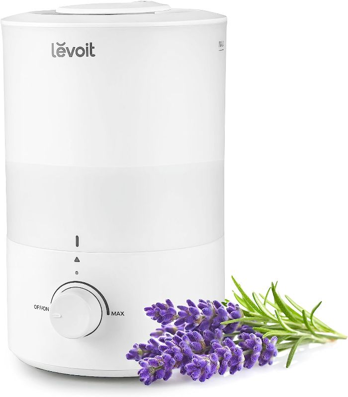 Photo 1 of LEVOIT Humidifiers for Bedroom, Quiet (3L Water Tank) Cool Mist Top Fill Essential Oil Diffuser with 25Watt for Home Large Room, 360° Nozzle, Rapid Ultrasonic Humidification for Baby Nursery and Plant