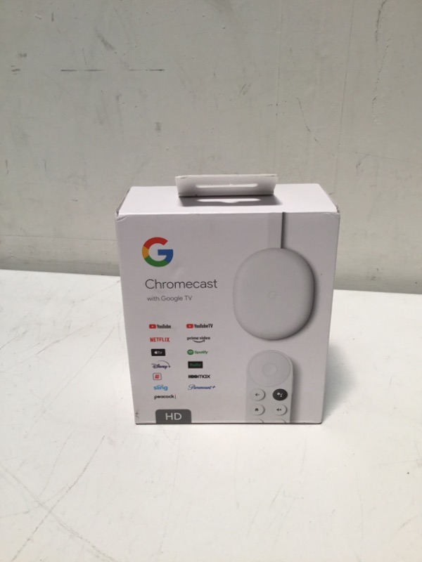 Photo 2 of Chromecast with Google TV (HD) - Streaming Stick Entertainment on Your TV with Voice Search - Watch Movies, Shows, and Live TV in 1080p HD - Snow