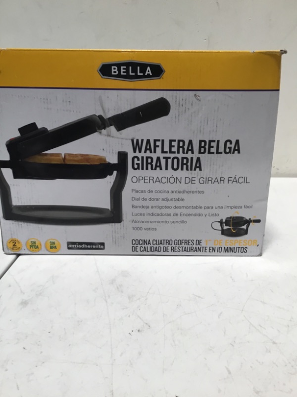 Photo 2 of BELLA Classic Rotating Non-Stick Belgian Waffle Maker, Black & Electric Griddle w Warming Tray, Make 8 Pancakes or Eggs At Once, Fry Flip & Serve Warm, 10" x 18", Copper/Black