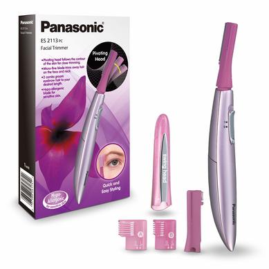 Photo 1 of Panasonic Women’s Facial Hair Remover and Eyebrow Trimmer with Pivoting Head, Includes 2 Gentle Blades for Brow and Face and 2 Eyebrow Trim Attachments, Battery-Operated – ES2113PC