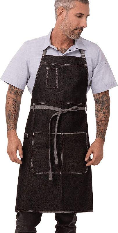 Photo 1 of Chef Works Unisex Bronx Bib Apron, Black, One Size