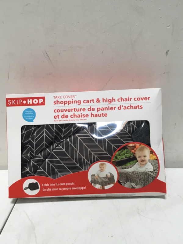 Photo 2 of Skip Hop Shopping Cart Cover, Take Cover, Grey Feather Grey Feather Shopping Cart Cover