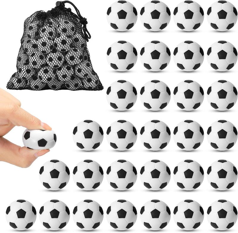 Photo 4 of 30 Pack Mini Foam Soccer Balls Sports Stress Balls Soccer Party Favors Footballs 1.2 Inch Anxiety Relief Sports Ball for Kids Adults with Drawstring Mesh Bag
