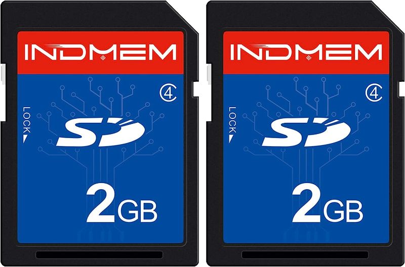 Photo 1 of INDMEM 2 Pack SD Card 2GB Class 4 Flash Memory Card 2G SLC Stanard Secure Digital Cards (2PC)
