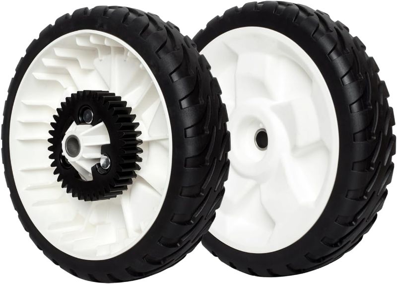 Photo 1 of (Set of 2) Replacement Lawn Mower Rear Drive Wheel for 115-4695 138-3216, 8" Wheel Plastic Gear Assebmly Compatible with Toro 20332 20332C 20333 20334 20334C 20338 22" RWD Recycler Push Lawn Mower
