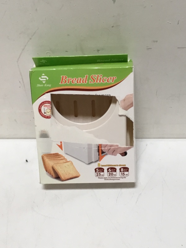 Photo 2 of Bread Slicer Toast Slicer Toast Cutting Guide Bread Toast Bagel Loaf Slicer Cutter Mold Sandwich Maker Toast Slicing Machine Folding and Adjustable Thicknesses(white)
