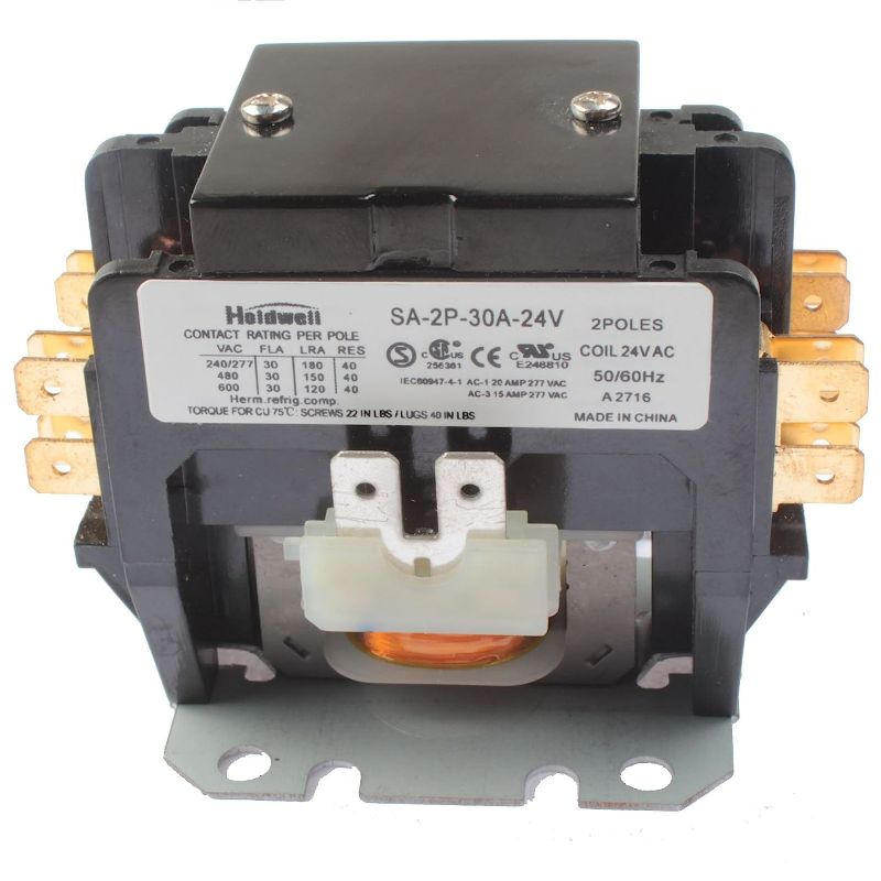 Photo 1 of Holdwell SA-2P-30A-24V 2 Pole 20 Amp 25 Amp 30 Amp 24V Coil Definite Purpose Air Conditioner Contactor
