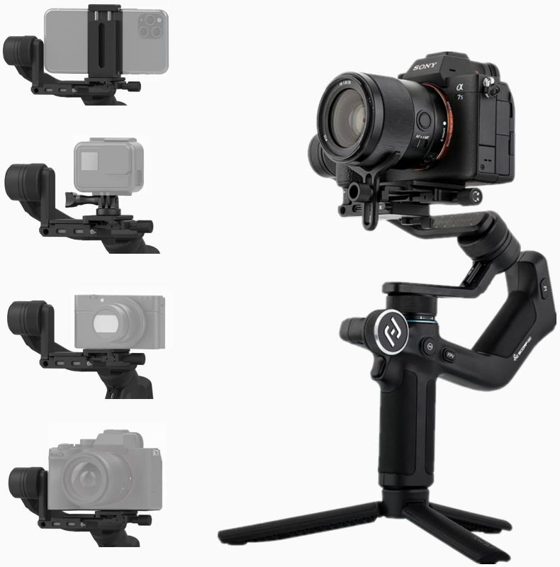 Photo 1 of FeiyuTech SCORP Mini All-in-One Gimbal Stabilizer for Mirrorless Camera/Gopro Action Camera/Smartphone, 2.65 lb Payload,1.3" OLED Screen,Lightweight,Portable for Canon/Sony/Nikon/iPhone
