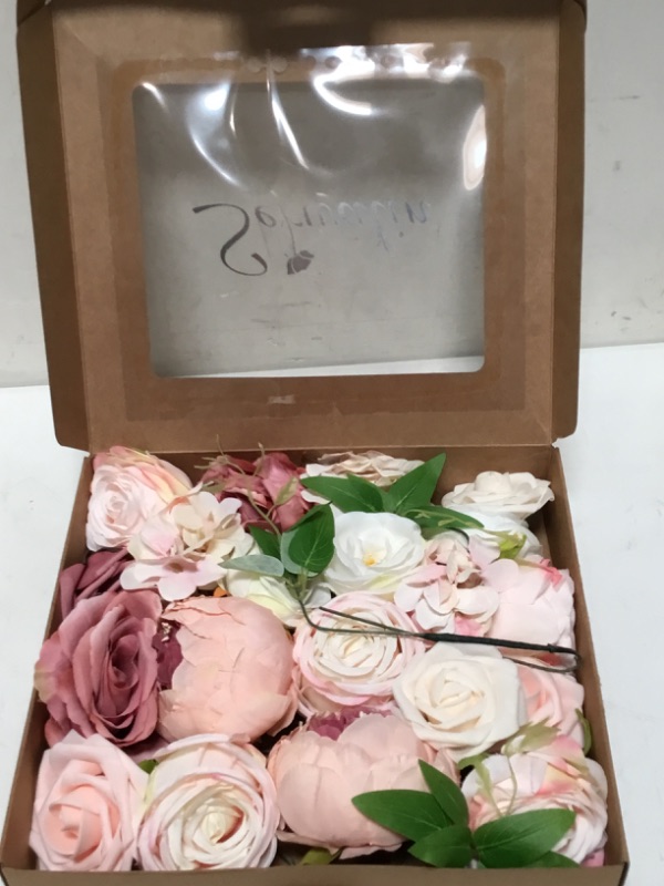 Photo 1 of Artificial Flowers Combo Box Set Artificial Rose Gradient Color Bouquets Faux Flowers Fake Wedding Flowers Cake Decor DIY Floral Arrangements Bridal Baby Shower Home Decor
