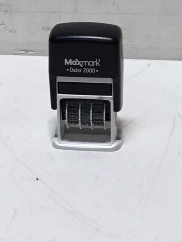 Photo 3 of MaxMark Dater 2000 Self Inking Date Stamp - Black 2000 Black
