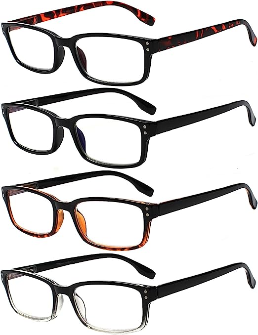 Photo 1 of Kerecsen 4 Pack Reading Glasses for Women/Men Spring Hinges Readers Glasses Lightweight Eyeglasses