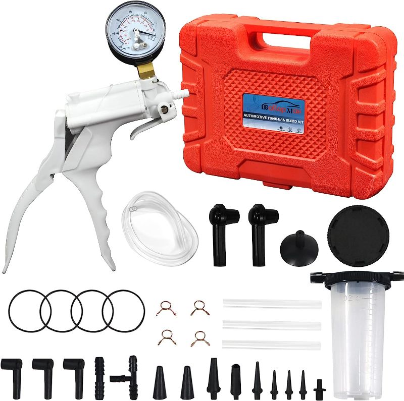 Photo 1 of GallopMax Brake Bleeder Kit One Person Hand Vacuum Pump Manual One-Man Brake Fluid Extractor Clutch Bleeding Tune up Kit with Adapter Case
