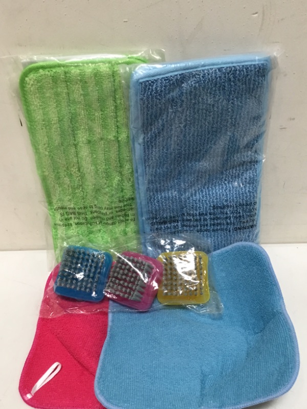 Photo 1 of 7pc blue pink green cleaning set 2 Long Towels with 2 little towels and 3 scrubs 