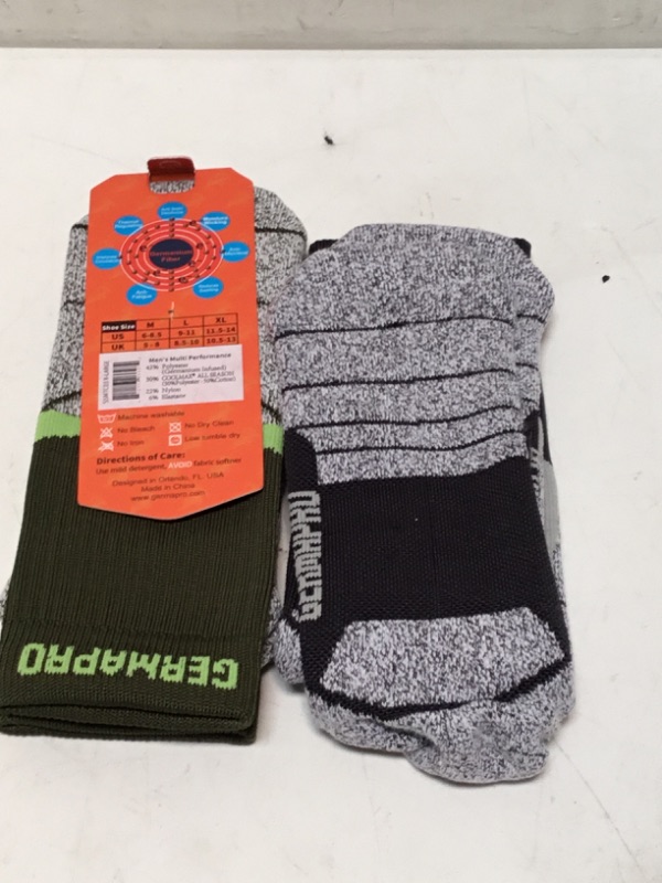 Photo 4 of Men's Breathable Hiking Work Boot Socks w/Anti-Stress Moisture Wicking Germanium & Coolmax Fiber Lite-Compression 1/2 pr
