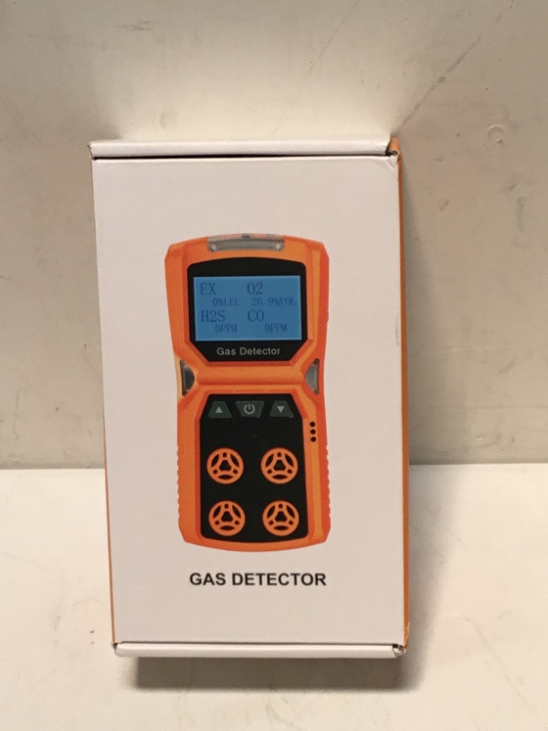 Photo 2 of Gas Detector, CHNADKS 4 Gas Monitor H2S,O2,CO and LEL Multiple Indicator with Vibration, Audible, Visual 4 Gas Monitor Personal Rechargeable Gas Sniffer Alarm with LCD