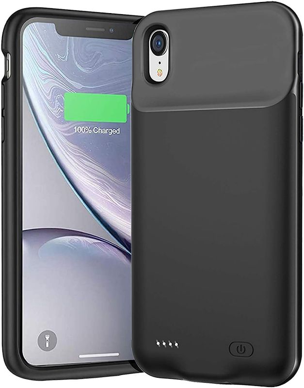 Photo 1 of Battery Case for iPhone XR, Newest 7000mAh Slim Portable Protective Charging case Compatible with iPhone XR (6.1 inch) Rechargeable Battery Pack Charger Case (Black)

