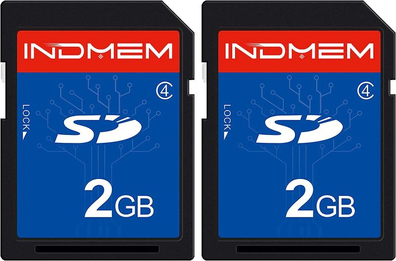 Photo 1 of INDMEM 2 Pack SD Card 2GB Class 4 Flash Memory Card 2G SLC Stanard Secure Digital Cards (2PC)