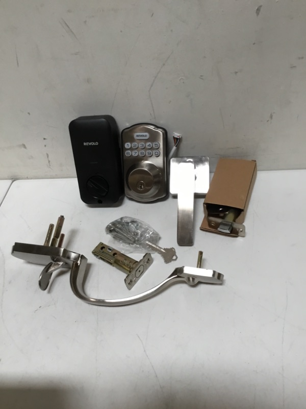 Photo 4 of  942 Aura Electronic Keypad Deadbolt with Prescott Handleset and Tustin Interior Lever Combo Pack with SmartKey and Bluetooth Technology