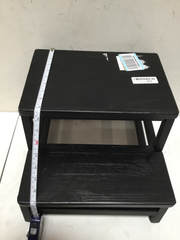 Photo 1 of Wooden Step Stools for Adults Kids, Heavy Duty 2 Step Stool for High Bed Kitchen Bathroom - Holds Up to 500 Lb by RORKEE, Wide, Metal, Industrial Design(Plain Black)