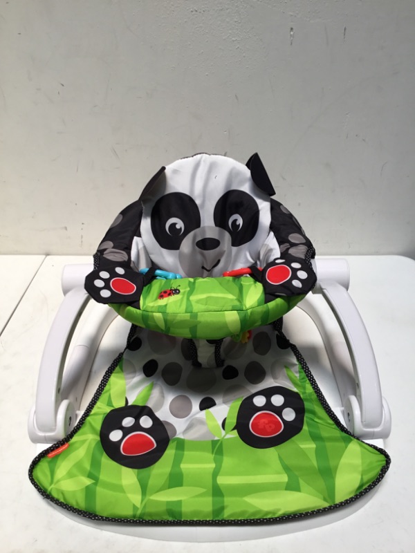Photo 3 of Fisher-Price Portable Baby Chair Sit-Me-Up Floor Seat with Developmental Toys and Crinkle & Squeaker Seat Pad, Panda Paws
