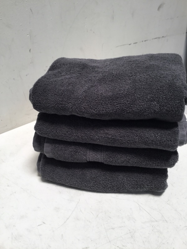 Photo 2 of  Cotton Premium Towels for Bathroom | 27'' x 54'' (4-Piece Bath Towels - Black)