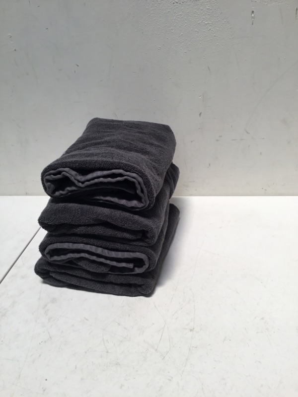 Photo 1 of  Cotton Premium Towels for Bathroom | 27'' x 54'' (4-Piece Bath Towels - Black)