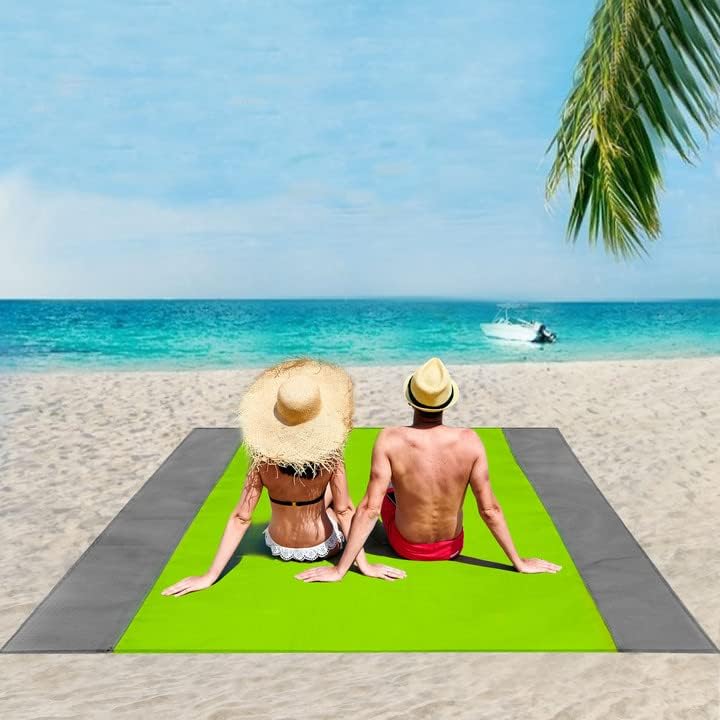 Photo 1 of ISOPHO Beach Blanket,Picnic Blankets Waterproof Sandproof for 4-7 Adults, Oversized Lightweight Beach Mat, Portable Picnic Mat, Sand Proof Mat for Travel,Camping, Hiking, Packable w/Bag
