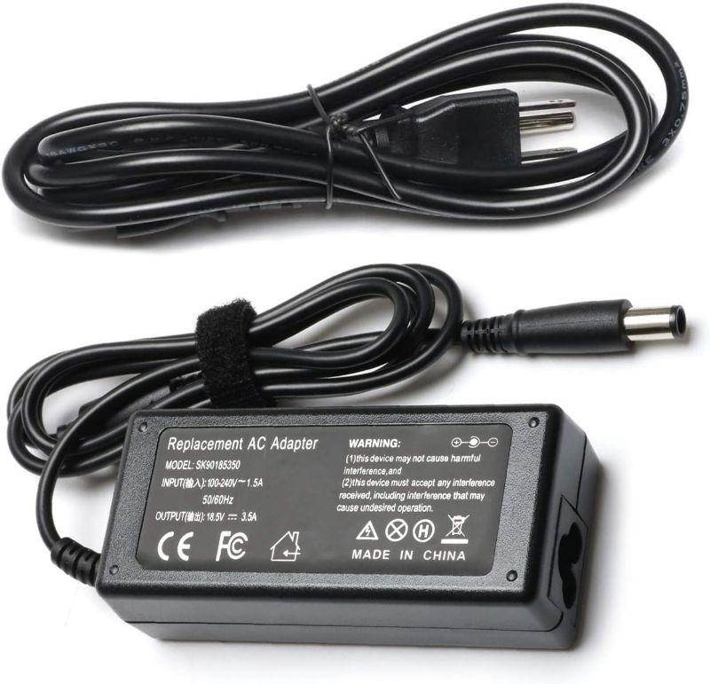 Photo 1 of 65W Laptop Adapter Charger for HP Pavilion G6 G7 N193 G72 G71 G70 DV7 DV6 DV5 DV4 2000 G60 G61 G62 DM4; Presario CQ57 CQ56 CQ60; Elitebook Folio 840 2570P 9480M 9470M
