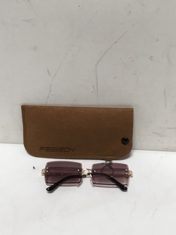 Photo 3 of Rectangle Sunglasses Women Rimless Square Sun Glasses for Women Christmas Gifts

