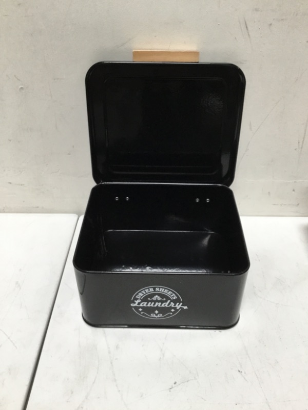 Photo 1 of Dishwasher Pod Container with Hinged Lid. Farmhouse Metal Dishwaser Pods Holder for Kitchen Cabinet Organizer. Modern Kitchen Decor and Accessories. Dishwasher Detergent Tablet Storage (Black)

